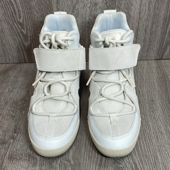 Sorel Out N About White ~ Sea Salt Suede Leather Lace Up Wedge Sneaker Bootie 7 - Picture 4 of 16